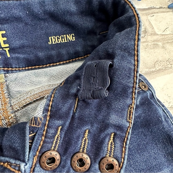 True Craft Girls Blue Denim Raw Hem Stretch Jeggings - Size 7 - Picture 5 of 11